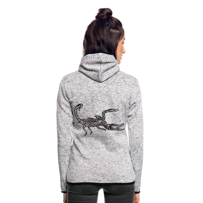 Frauen Kapuzen-Fleecejacke Heterometrus silenus - Hellgrau meliert