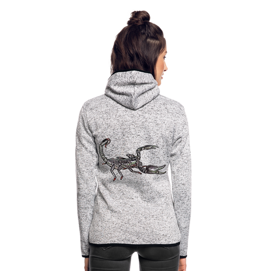 Frauen Kapuzen-Fleecejacke Heterometrus silenus - Hellgrau meliert