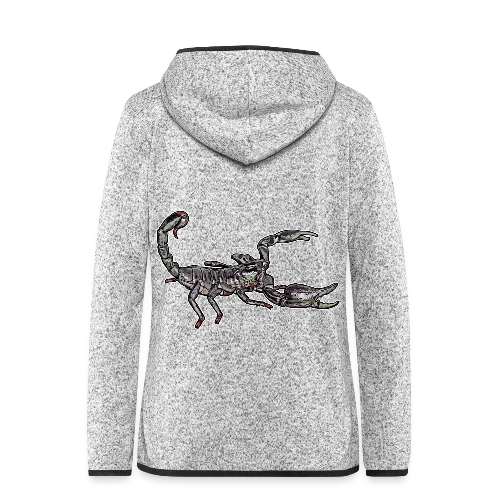 Frauen Kapuzen-Fleecejacke Heterometrus silenus - Hellgrau meliert