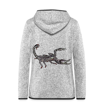 Frauen Kapuzen-Fleecejacke Heterometrus silenus - Hellgrau meliert