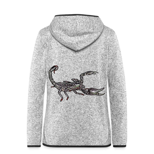 Frauen Kapuzen-Fleecejacke Heterometrus silenus - Hellgrau meliert