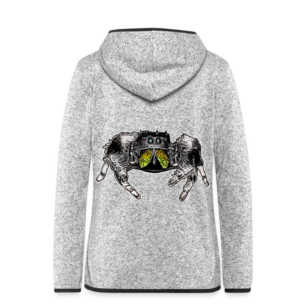 Frauen Kapuzen-Fleecejacke Phidippus regius Rastafari male - Hellgrau meliert