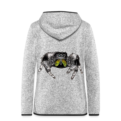 Frauen Kapuzen-Fleecejacke Phidippus regius Rastafari male - Hellgrau meliert