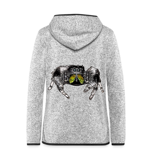 Frauen Kapuzen-Fleecejacke Phidippus regius Rastafari male - Hellgrau meliert