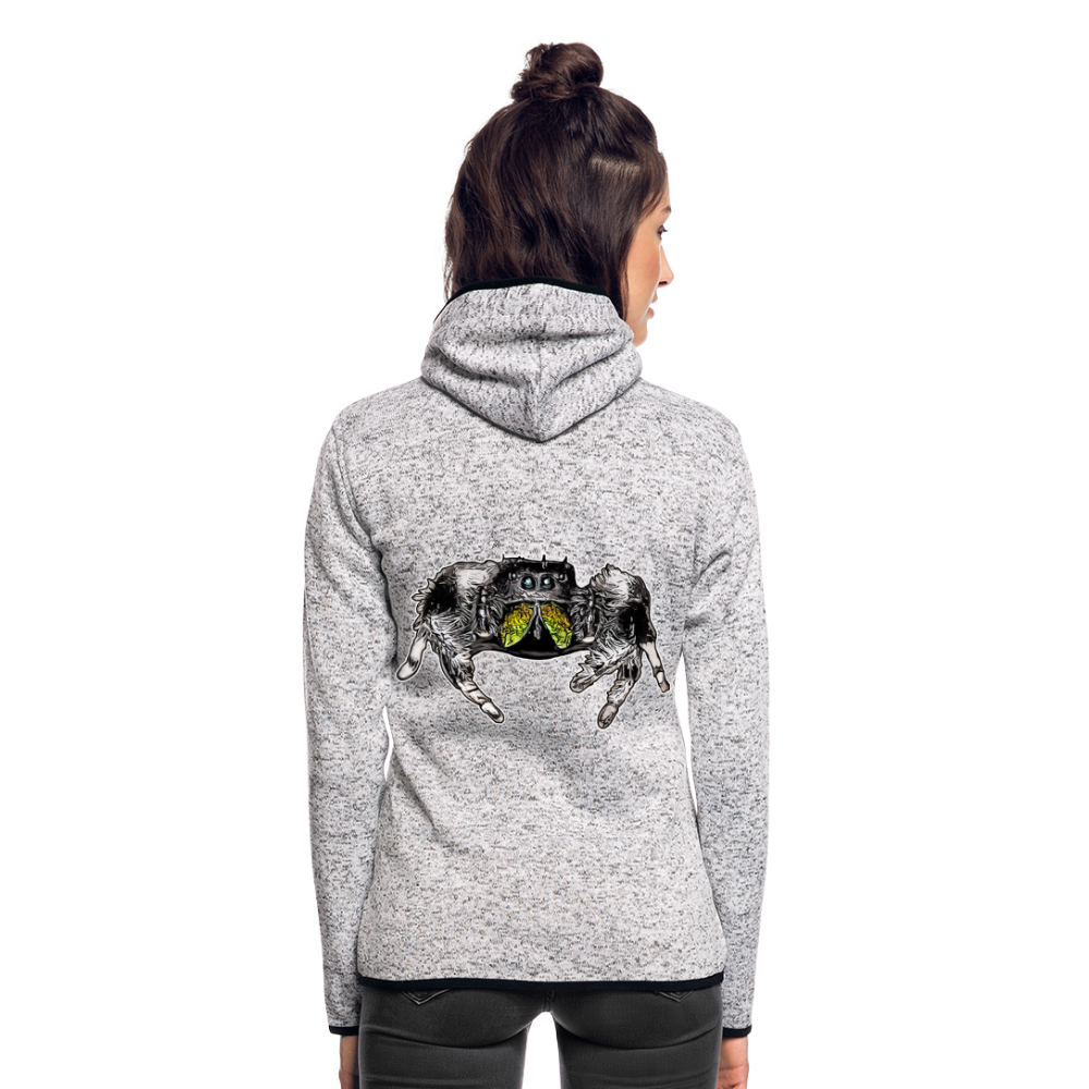 Frauen Kapuzen-Fleecejacke Phidippus regius Rastafari male - Hellgrau meliert