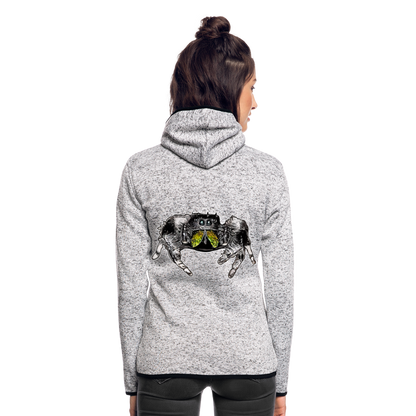 Frauen Kapuzen-Fleecejacke Phidippus regius Rastafari male - Hellgrau meliert