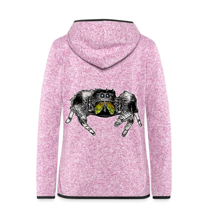 Frauen Kapuzen-Fleecejacke Phidippus regius Rastafari male - Lila meliert