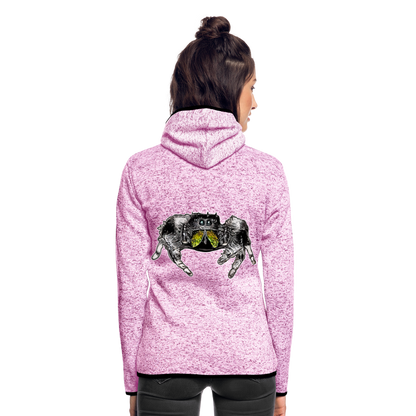 Frauen Kapuzen-Fleecejacke Phidippus regius Rastafari male - Lila meliert