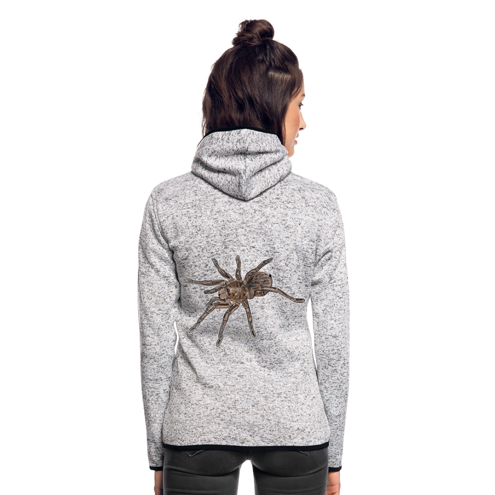Frauen Kapuzen-Fleecejacke Theraphosa stirmi juvenile - Hellgrau meliert