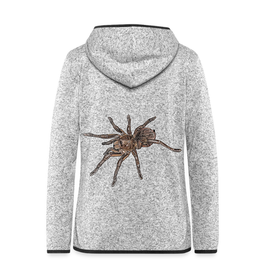 Frauen Kapuzen-Fleecejacke Theraphosa stirmi juvenile - Hellgrau meliert