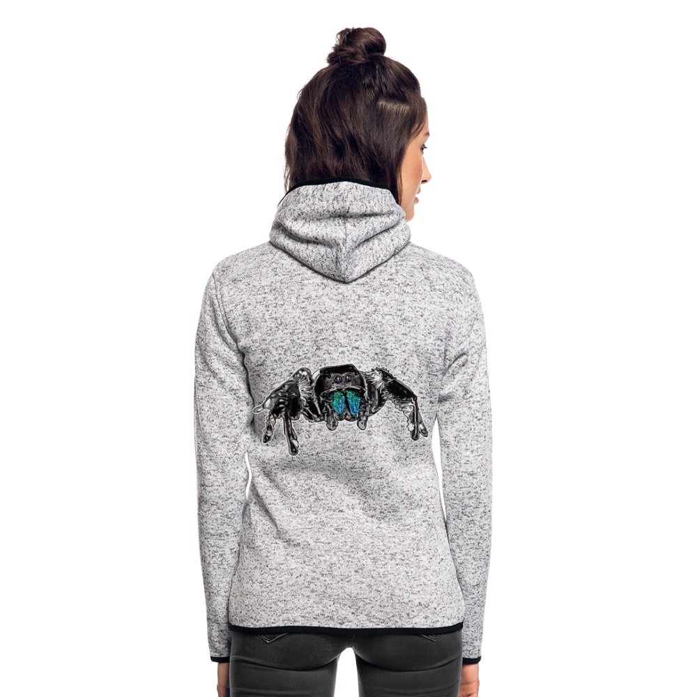 Frauen Kapuzen-Fleecejacke Phidippus regius Everglades male - Hellgrau meliert