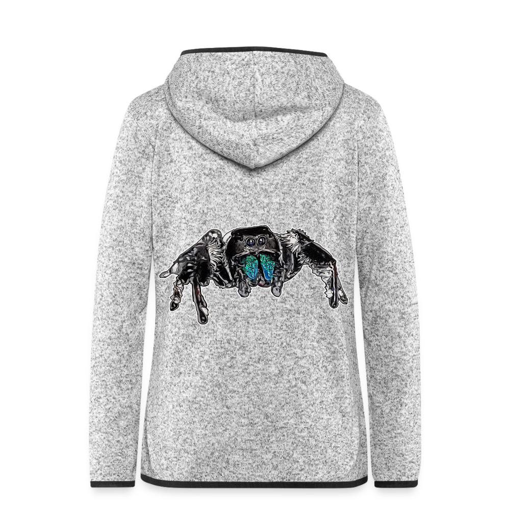 Frauen Kapuzen-Fleecejacke Phidippus regius Everglades male - Hellgrau meliert