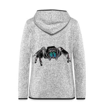 Frauen Kapuzen-Fleecejacke Phidippus regius Everglades male - Hellgrau meliert