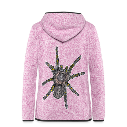 Frauen Kapuzen-Fleecejacke Grammostola pulchripes - Lila meliert