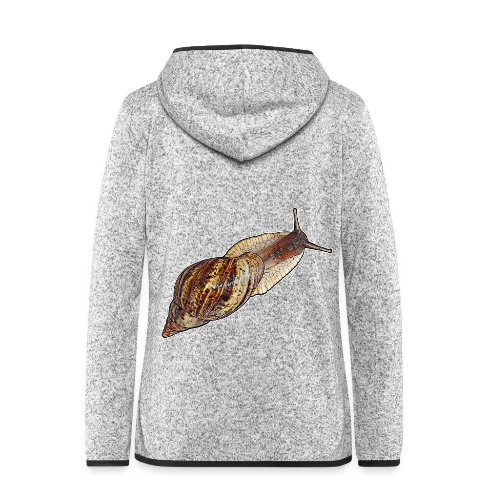 Frauen Kapuzen-Fleecejacke Achatina reticulata wildfarben - Hellgrau meliert