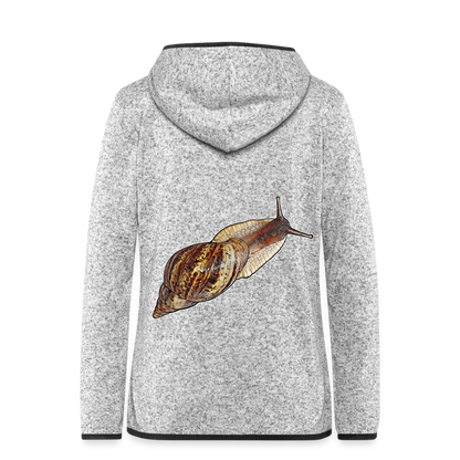 Frauen Kapuzen-Fleecejacke Achatina reticulata wildfarben - Hellgrau meliert