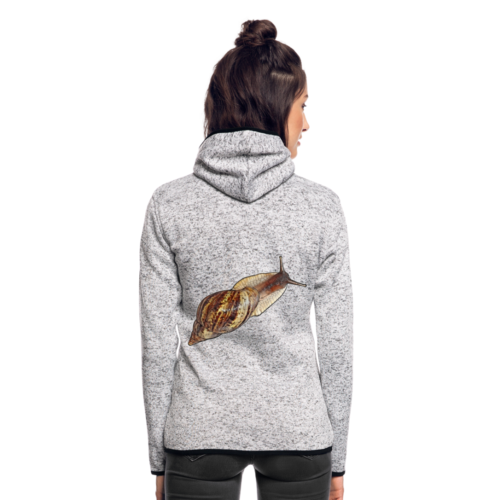 Frauen Kapuzen-Fleecejacke Achatina reticulata wildfarben - Hellgrau meliert