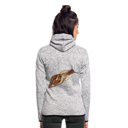Frauen Kapuzen-Fleecejacke Achatina reticulata wildfarben - Hellgrau meliert