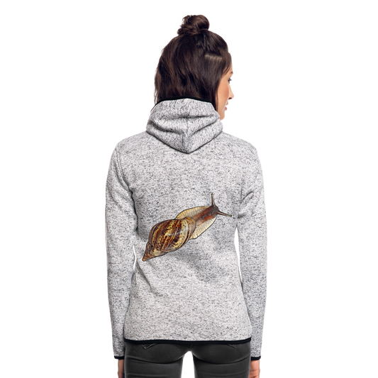 Frauen Kapuzen-Fleecejacke Achatina reticulata wildfarben - Hellgrau meliert