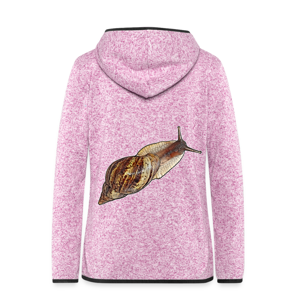 Frauen Kapuzen-Fleecejacke Achatina reticulata wildfarben - Lila meliert