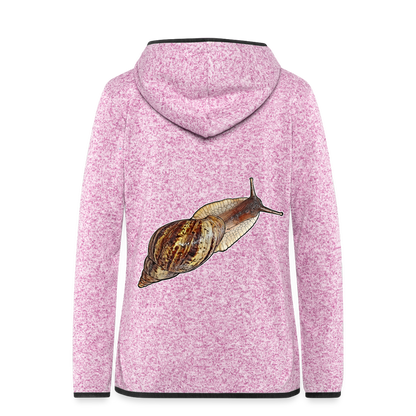 Frauen Kapuzen-Fleecejacke Achatina reticulata wildfarben - Lila meliert