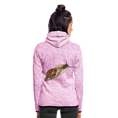 Frauen Kapuzen-Fleecejacke Achatina reticulata wildfarben - Lila meliert