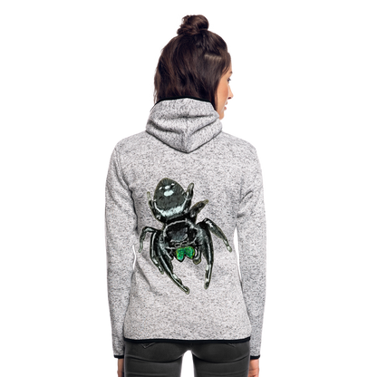 Frauen Kapuzen-Fleecejacke Phidippus regius White Bahamas male - Hellgrau meliert