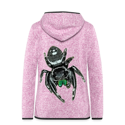 Frauen Kapuzen-Fleecejacke Phidippus regius White Bahamas male - Lila meliert