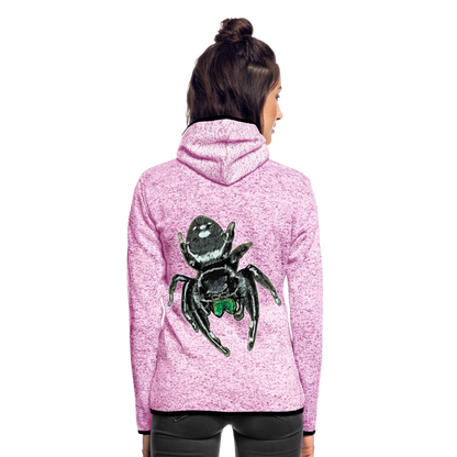 Frauen Kapuzen-Fleecejacke Phidippus regius White Bahamas male - Lila meliert