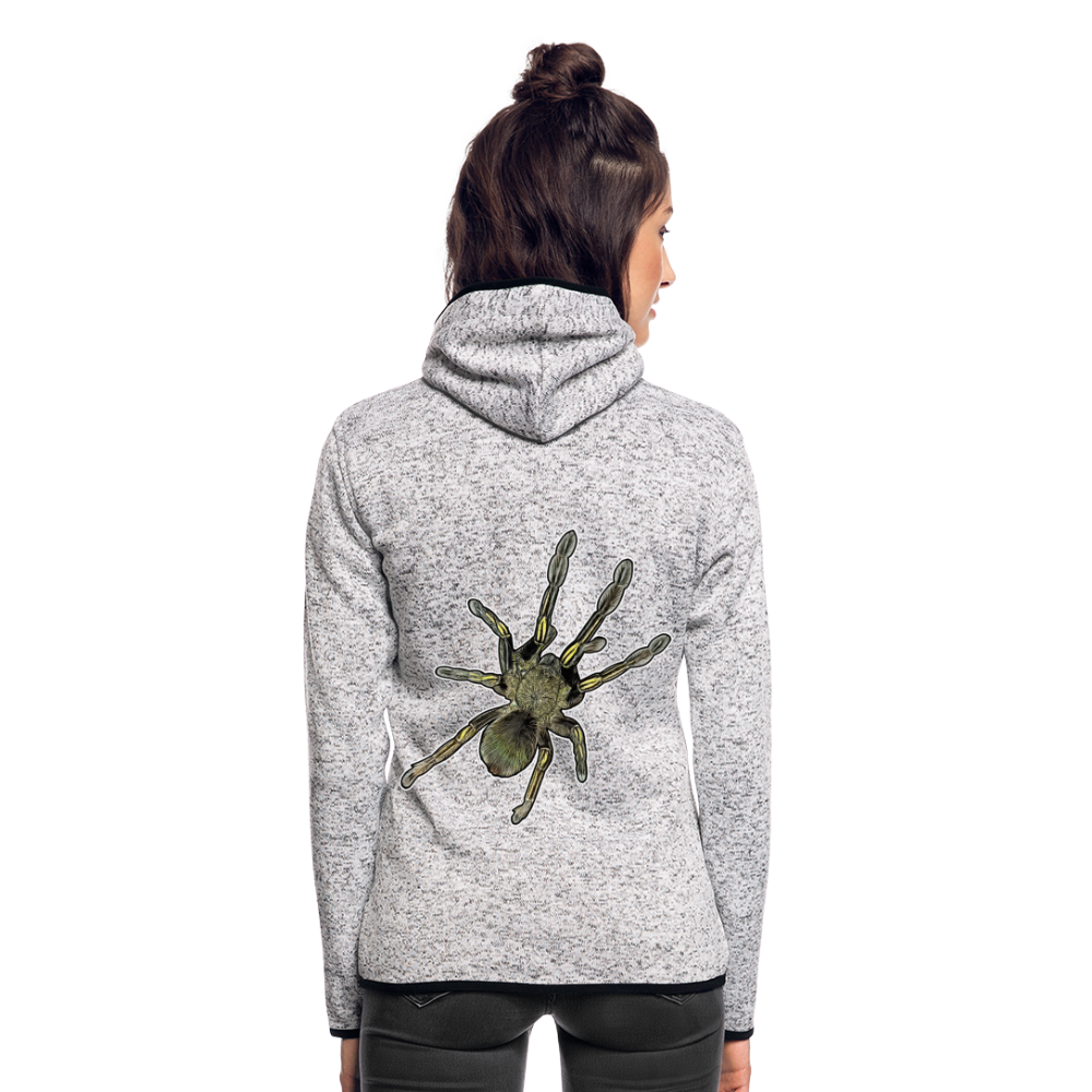 Frauen Kapuzen-Fleecejacke Ephebopus murinus - Hellgrau meliert