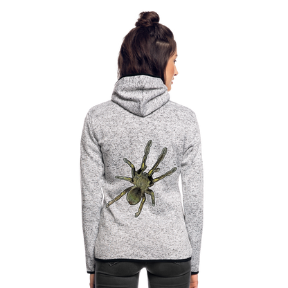 Frauen Kapuzen-Fleecejacke Ephebopus murinus - Hellgrau meliert