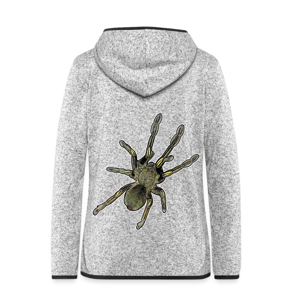 Frauen Kapuzen-Fleecejacke Ephebopus murinus - Hellgrau meliert