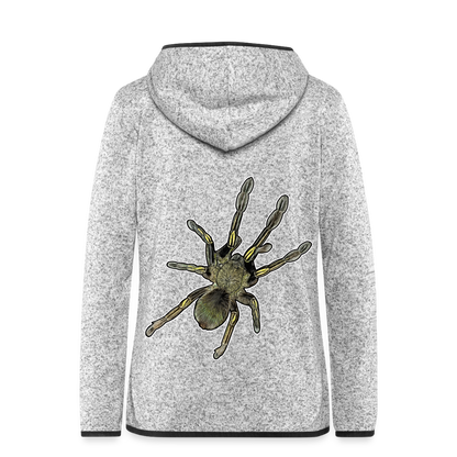 Frauen Kapuzen-Fleecejacke Ephebopus murinus - Hellgrau meliert