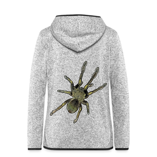 Frauen Kapuzen-Fleecejacke Ephebopus murinus - Hellgrau meliert