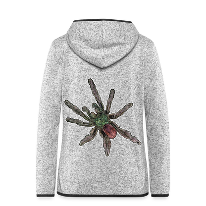 Frauen Kapuzen-Fleecejacke Caribena versicolor - Hellgrau meliert