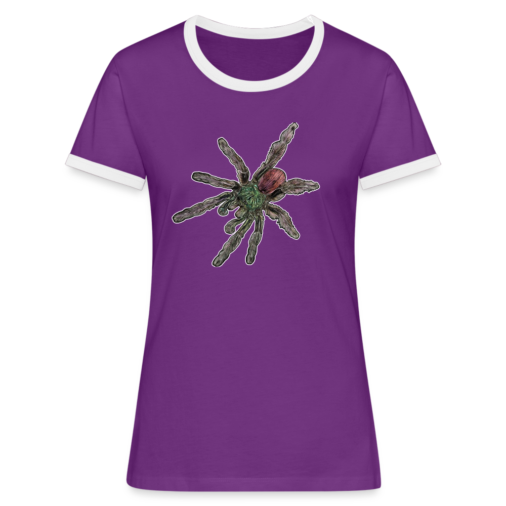 Frauen Kontrast-T-Shirt Caribena versicolor - Lila/Weiß