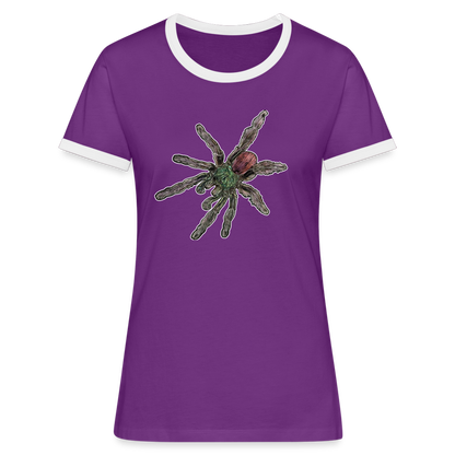 Frauen Kontrast-T-Shirt Caribena versicolor - Lila/Weiß