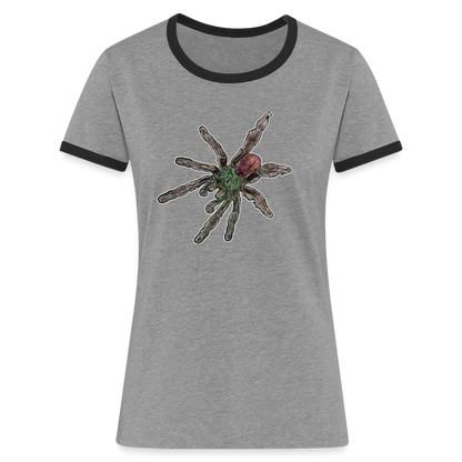 Frauen Kontrast-T-Shirt Caribena versicolor - Grau meliert/Schwarz