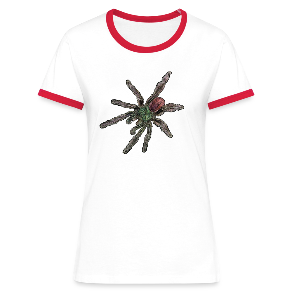 Frauen Kontrast-T-Shirt Caribena versicolor - Weiß/Rot