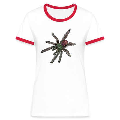 Frauen Kontrast-T-Shirt Caribena versicolor - Weiß/Rot
