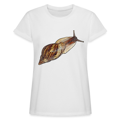 Frauen Oversized T-Shirt Achatina reticulata wildfarben - weiß