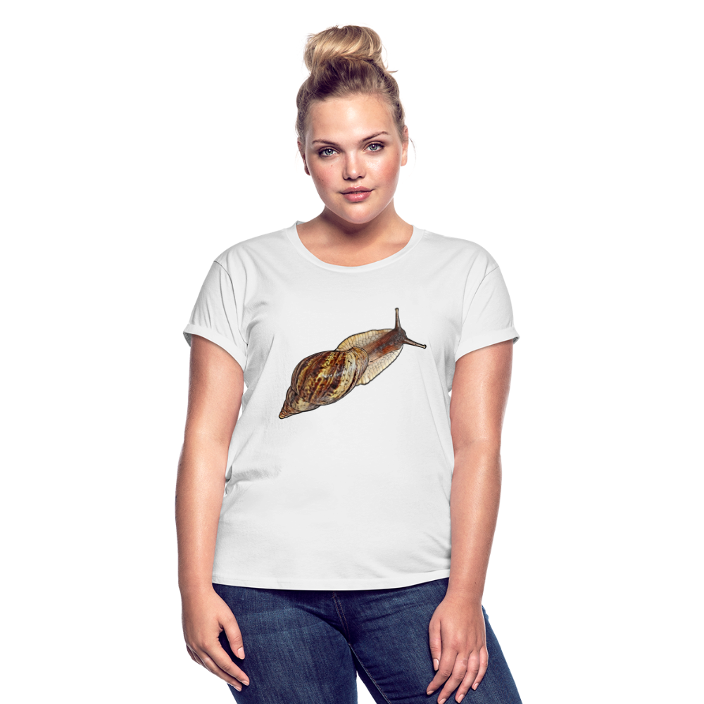 Frauen Oversized T-Shirt Achatina reticulata wildfarben - weiß