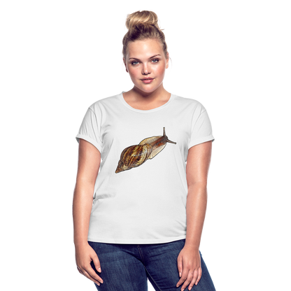 Frauen Oversized T-Shirt Achatina reticulata wildfarben - weiß
