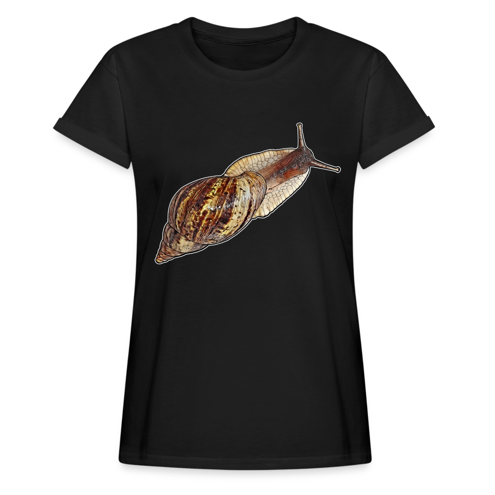 Frauen Oversized T-Shirt Achatina reticulata wildfarben - Schwarz
