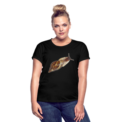 Frauen Oversized T-Shirt Achatina reticulata wildfarben - Schwarz