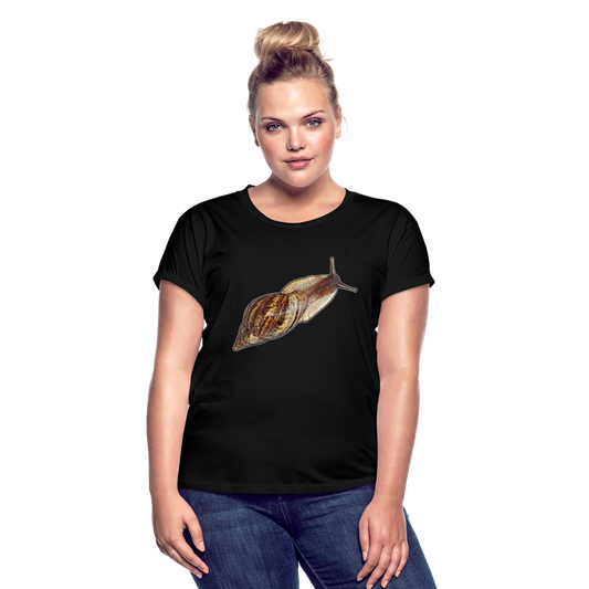 Frauen Oversized T-Shirt Achatina reticulata wildfarben - Schwarz
