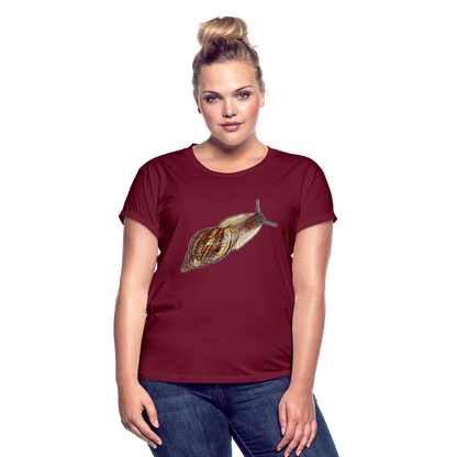 Frauen Oversized T-Shirt Achatina reticulata wildfarben - Bordeaux