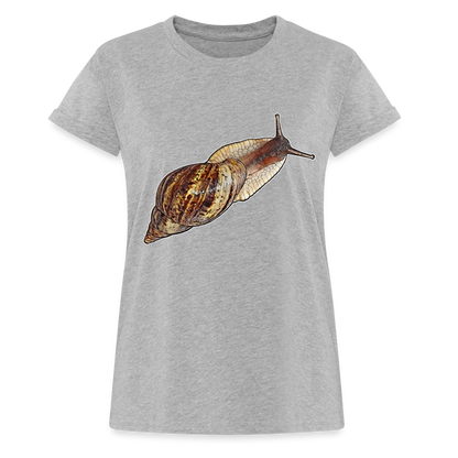 Frauen Oversized T-Shirt Achatina reticulata wildfarben - Grau meliert