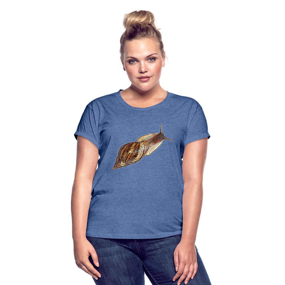 Frauen Oversized T-Shirt Achatina reticulata wildfarben - Denim meliert