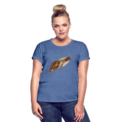 Frauen Oversized T-Shirt Achatina reticulata wildfarben - Denim meliert